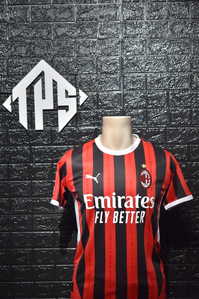 CAMISETA AC MILAN , LOCAL 24/25 , FAN VERSION , CHAMPIONS LEAGUE VERSION , TALLA M , RAFA LEÃO 10