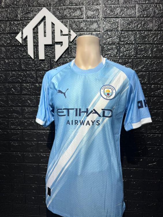 CAMISETA MANCHESTER CITY , LOCAL 25/26 , PLAYER VERSION , CHAMPIONS LEAGUE VERSION , TALLA XL , HAALAND 9