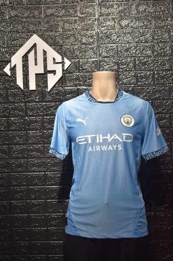 CAMISETA MANCHESTER CITY , LOCAL 24/25 , PLAYER VERSION , CHAMPIONS LEAGUE VERSION , TALLA L , HAALAND 9